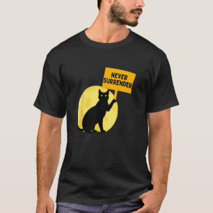 Camiseta Amante de Gato Engraçado Nunca Se Rende Leal Pet B