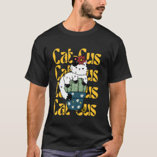 Camiseta Amante de Gato Fofo Amante de Planta de Cacto Mãe