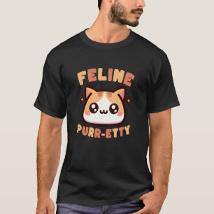 Camiseta Amante de Gato Fofo Trocadilho Felino Arte Kawaii