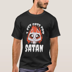 Camiseta Amante de Gato Oculista e Satânico Pentagrama Satâ
