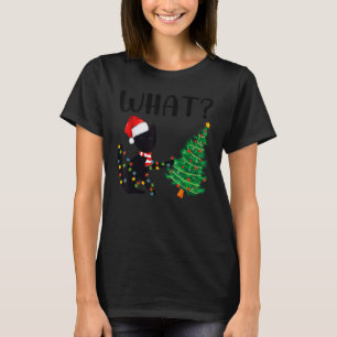 Camiseta Amante de Gato Preto Natal Papai Noel Gato Preto Á
