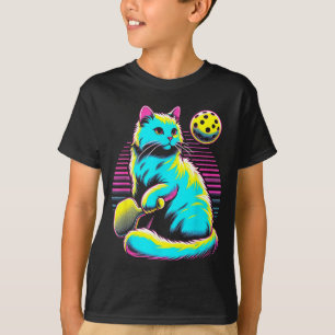 Camiseta Amante de gato retrô de pickleball - esporte de re