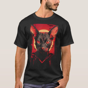 Camiseta Amante de Gato Sphynx Dono Arte de Metal da Morte