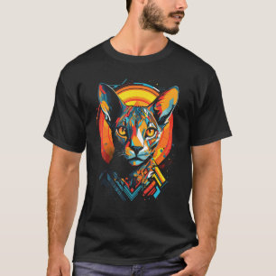 Camiseta Amante de Gato Sphynx Dono de Gato Sphynx Arte Geo