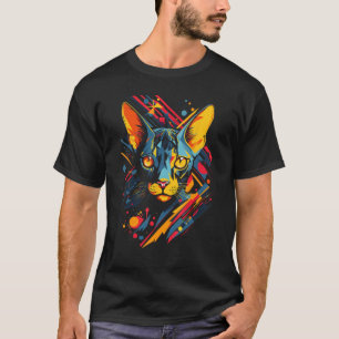 Camiseta Amante de Gato Sphynx Dono de Gato Sphynx Arte Geo