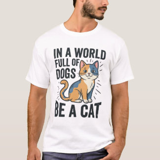 Camiseta Amante de Gatos Antigos Seja um Gato Design Gráfic