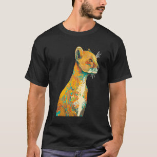 Camiseta Amante de Gatos Arty Vida Selvagem Africana Fossa