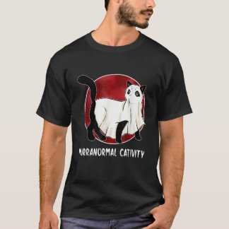 Camiseta Amante de Gatos Atividade Paranormal Gato Assombra