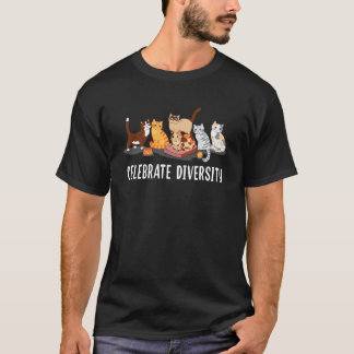 Camiseta Amante de Gatos Divertido Celebra Diversidade Dono