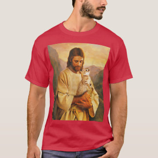 Camiseta amante de gatos e jesus