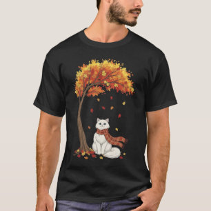 Camiseta Amante de Gatos Fofos Gato Persa Outono