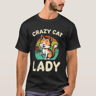 Camiseta Amante de Gatos LOUCA POR GATOS Rosa Rosas Engraça
