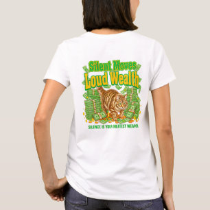 Camiseta Amante de Gatos Movimentos Silenciosos Riqueza Alt
