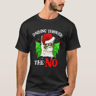 Camiseta Amante de Gatos Natal Correndo Através dos Gatos M