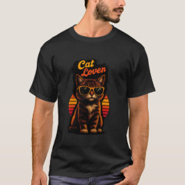 Camiseta amante de gatos-retro