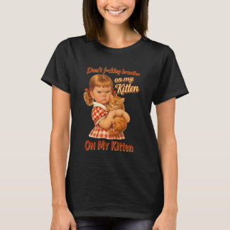 Camiseta Amante de Gatos Sarcástico Não Respire Em Meu Gato