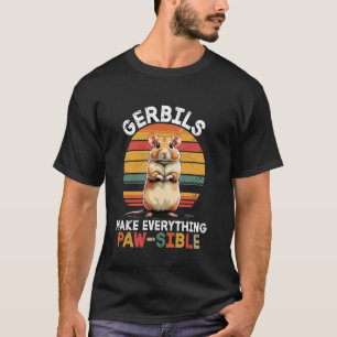 Camiseta Amante de Gerbilos Trocadilho & Dono de Roedor Div