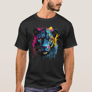 Camiseta Amante de Grandes Felinos Selvagens Onça Preta Col