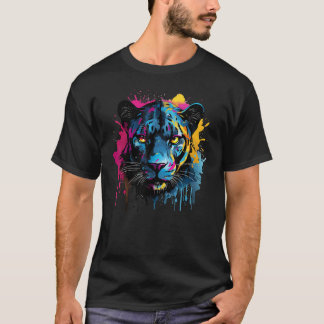 Camiseta Amante de Grandes Felinos Selvagens Onça Preta Col