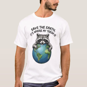 Camiseta Amante de Guaxinim Legal Salve a Terra É Onde Fico