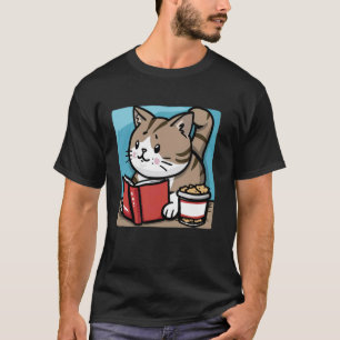 Camiseta Amante de Guloseimas para Gatos Kitten Pet Livro L