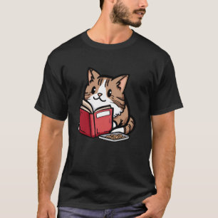 Camiseta Amante de Guloseimas para Gatos Kitten Pet Livro L