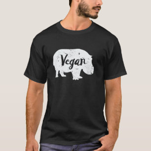 Camiseta Amante de Hipopótamo Vegano Herbívoro Imagem Gráfi