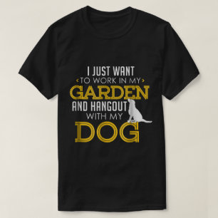 Camiseta Amante de Jardim e Cachorro Design Divertido