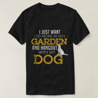 Camiseta Amante de Jardim e Cachorro Design Divertido