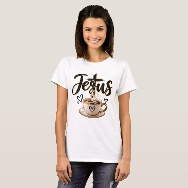 Camiseta Amante de Jesus e café (Frente Completa)