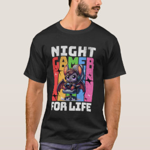 Camiseta Amante de Jogos de Vídeo de Morcego Fofo Gráfico R