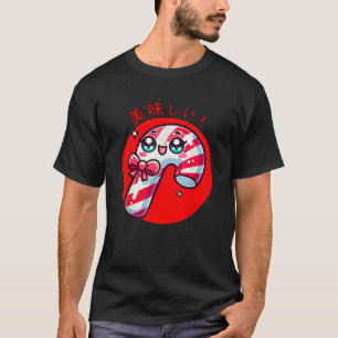 Camiseta Amante de Kawaii Candy Cane Comida Japonesa Fofo