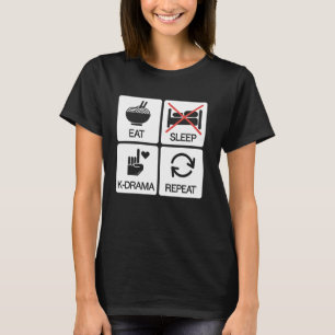 Camiseta Amante de KDrama Coma Durma KDrama Repita Divertid