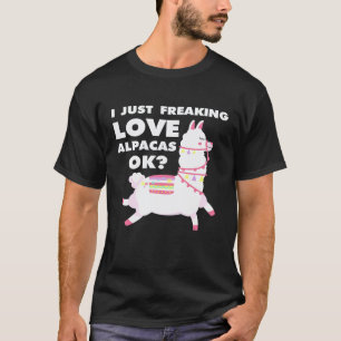 Camiseta Amante de Lhama Alpaca Eu Amo Muito Alpacas