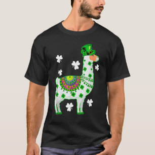 Camiseta Amante de Lhamas Leprechaun Llama Dia de São Patrí