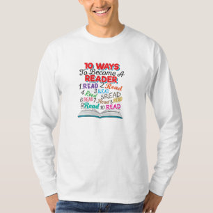 Camiseta Amante de Livros 10 Maneiras de se Tornar um Leito