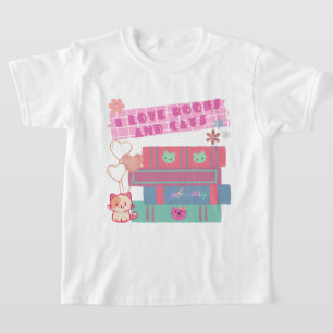 Camiseta Amante de Livros - Adoro Livros & Gatos - Literári