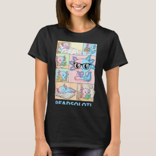 Camiseta Amante de livros axolote kawaii readsolotl diverti