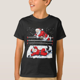 Camiseta Amante de Luta de Papai Noel Lutador Natal Xmas Pa