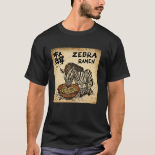Camiseta Amante de Macarrão Arte da Caverna Japonesa Zebra