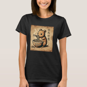 Camiseta Amante de Macarrão da Arte da Caverna Japonesa Quo