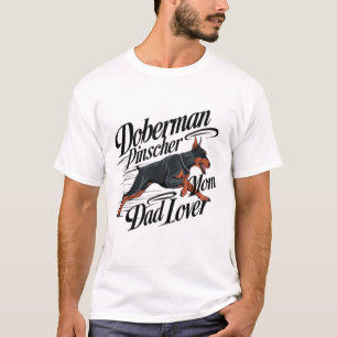 Camiseta Amante de Mãe e Pai Doberman Pinscher