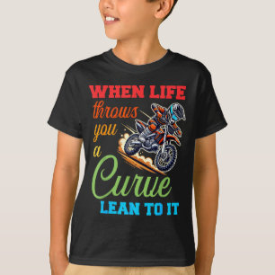 Camiseta Amante De Moto Quando A Vida Lhe Dá Uma Curva