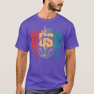 Camiseta Amante de Música Eletrônica DJ Fones de Ouvido Ret