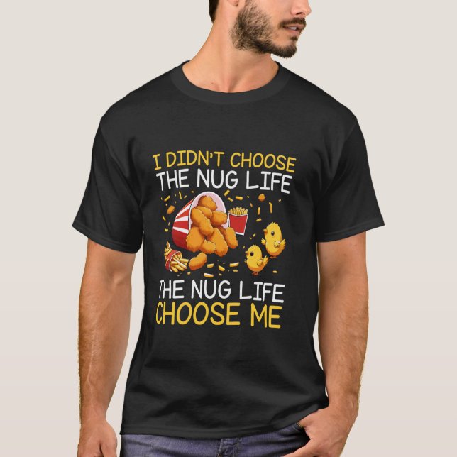 Camiseta Amante de Nuggets de Frango Citação de Comida Dive (Frente)