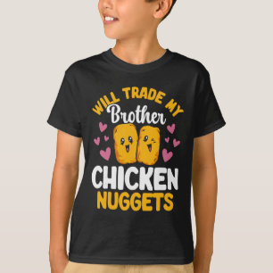 Camiseta Amante de Nuggets de Frango Trocará Irmão Por Nugg