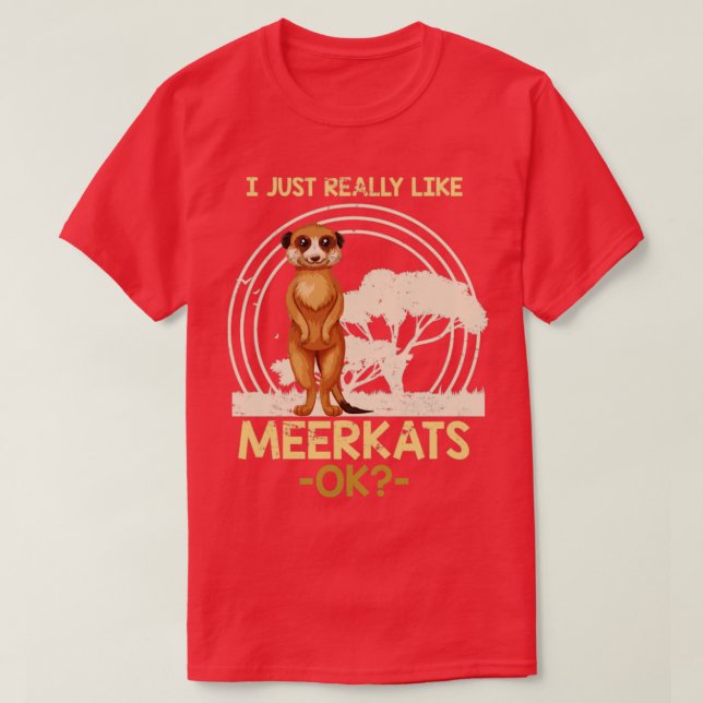 Camiseta Amante de os animais africano, Zoo Meerkat (Frente do Design)