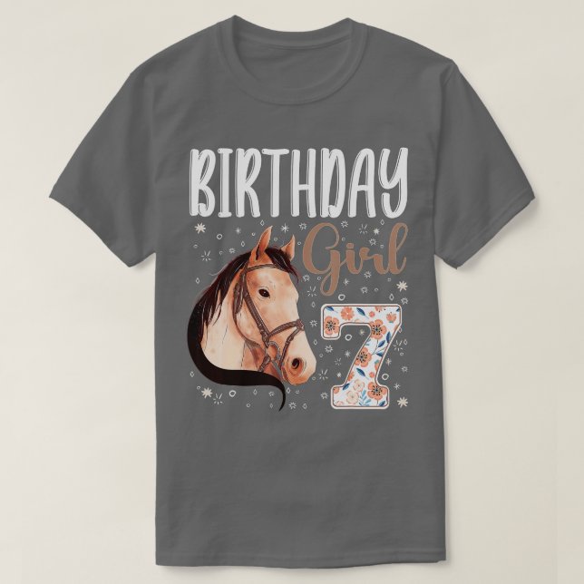 Camiseta amante de os animais de cavalo Garota de aniversár (Frente do Design)