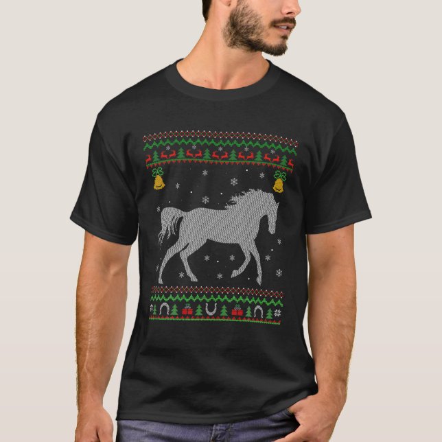 Camiseta Amante de os animais de Cavalo Natal Feio (Frente)