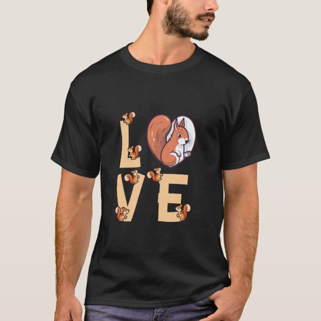 Camiseta Amante de os animais de Esquilo Engraçado (Frente)